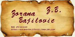 Zorana Bajilović vizit kartica